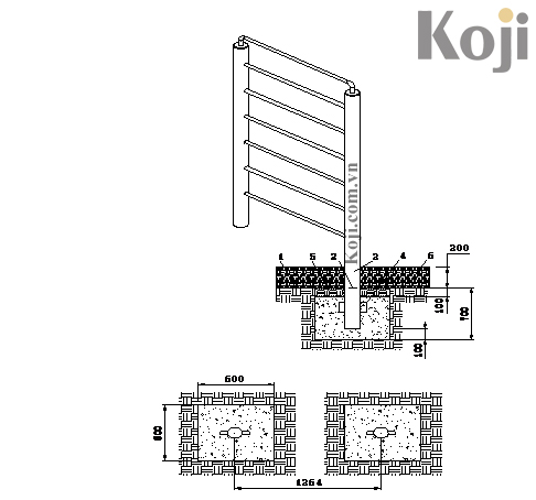 Hướng dẫn thi công - lắp đặt Khung đỡ cơ thể trong rèn luyện thể chất DV-003