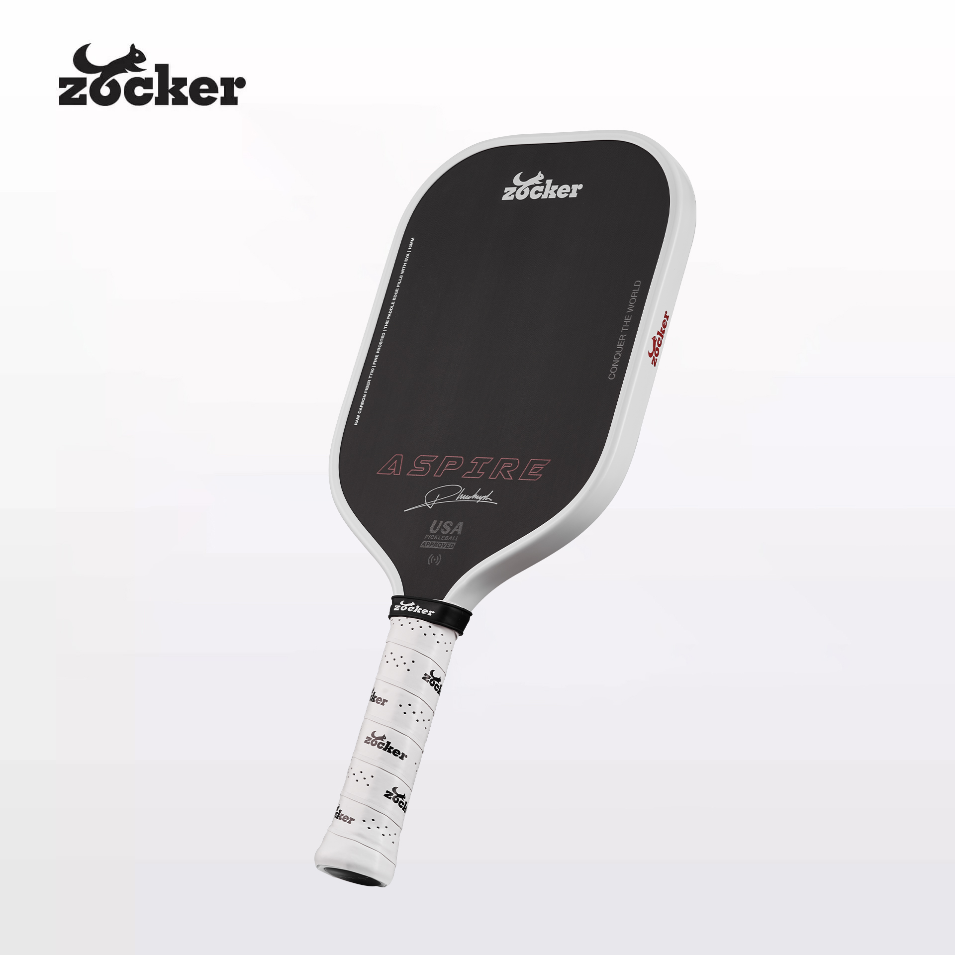 Vợt Pickleball Zocker Aspire x Phúc Huỳnh Viền Trắng